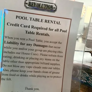 Pool rental