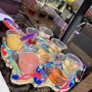 a platter of drinks