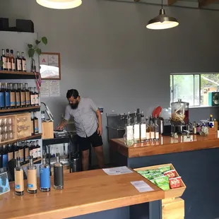 Shot of the walk up tasting bar and the bar that you purchase drinks from.