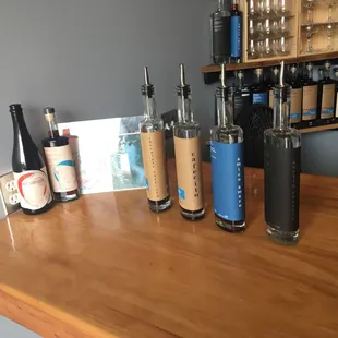 Free tasting of the four bottles on the right with a brief history of each bottle.