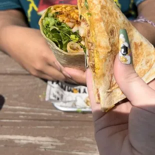 Bfast quesadilla &amp; bfast burrito