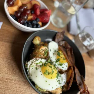 Hangover side a side of fruit &amp; added bacon