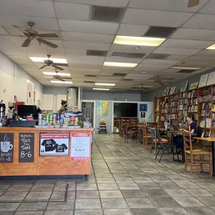 the interior of a bookstore