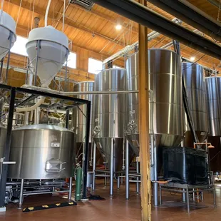 the inside of the brewery