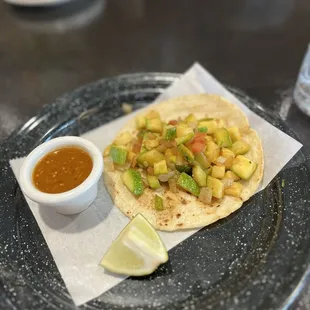 Calabacitawith corn tortilla