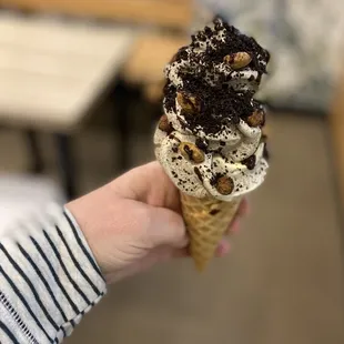 Cookies and cream cone