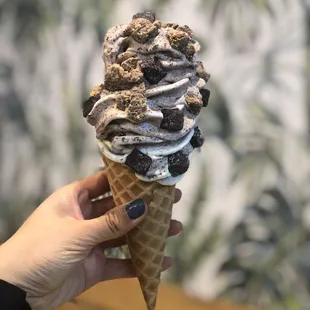 Vanilla with Brownie Mix-in and Brownie and Peanut Butter Cup Toppings
