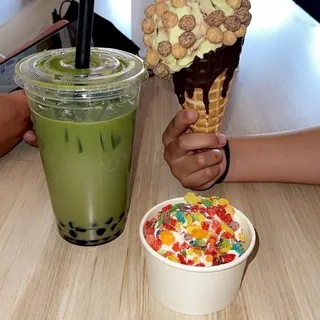 Vegan Pistachio Cherry Scoop Ice Cream