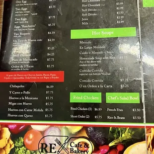 menu