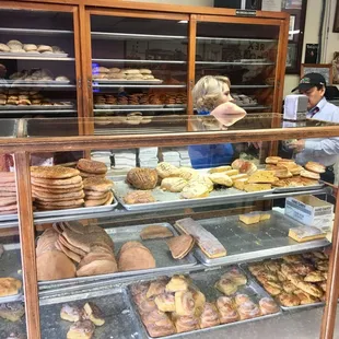 a display of baked goods