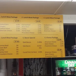 cold cut meat packages