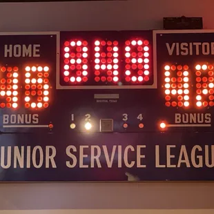 Trump-worshipping owner displays devotion on scoreboard. Same owner of restaurant next door, Old South.
