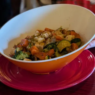 Teriyaki vegetable and rice stir fry with tofu