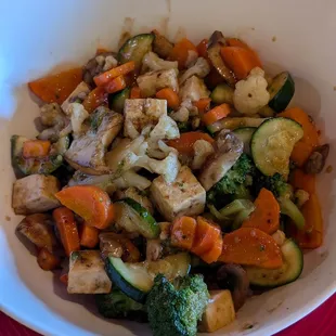 Veggie and rice teriyaki stir fry w/ tofu