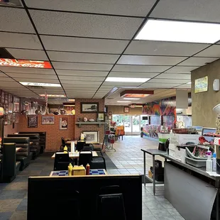 the inside of a restaurant