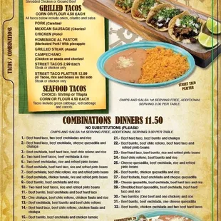 a menu for a mexican restaurant
