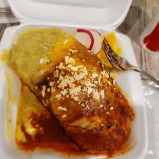 Wet carne asada burrito was excellent