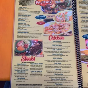 a menu for a mexican restaurant