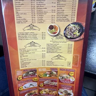 a menu for a mexican restaurant