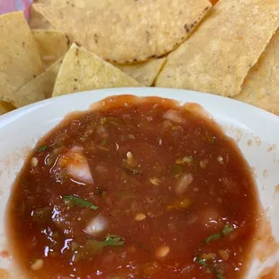 Salsa and chips. Best in town.