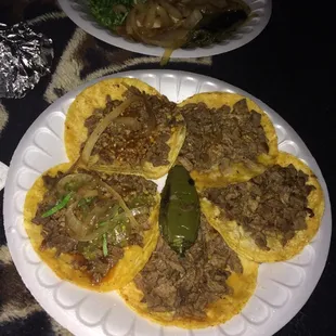 Mini Taco plate went off the chain! Came with Onions Cilantro and lime wedges! I asked for grilled onions and it was no problem!