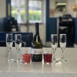 Bottle of Champagne with two juices of your choice for $24.99