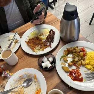 French toast-- sweet combo, and biscuits and gravy