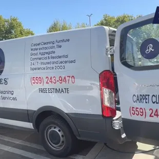 a van parked in a parking lot