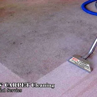 a clean carpet with a vacuum