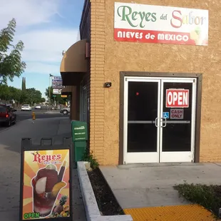 the entrance to the store