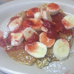 Strawberries and Banana pancakes!