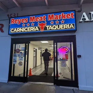 the entrance to the store
