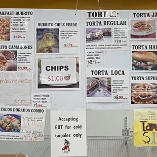 Menu as of 3/19/2021
