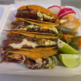 Try our new quesabirra tacos. $4 each.