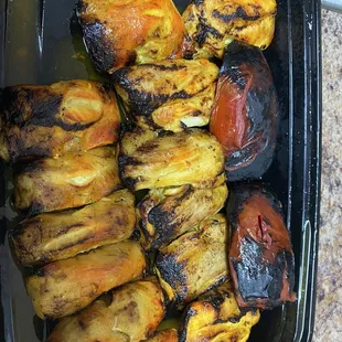 Chicken Kabob with grilled Tomatoes