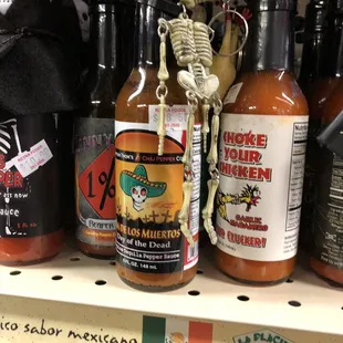 Great selection of hot sauces!