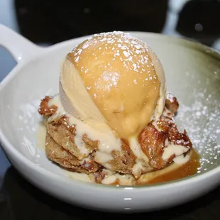 For Sweets we had Chef Anne&apos;s Croissant Bread Pudding made with bourbon ice cream, caramel, and vanilla drizzle.