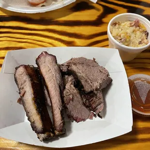 Extra ribs, brisket and baked potato casserole