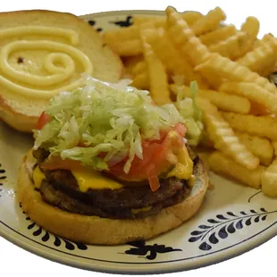 Cheese Burger and Fries