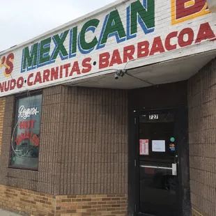 the front of the restaurant