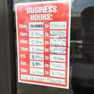 New hours