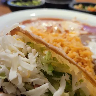 Close up shot of the Crunchy taco.