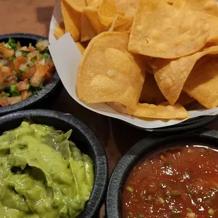 The Classic chips w/ Pico, Guac, and Salsa.