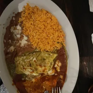 Enchilada and mini Chile verde burrito