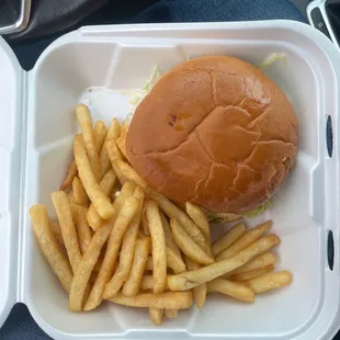 Cheeseburger and fries