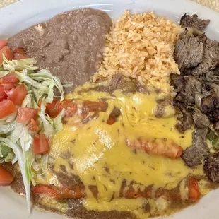 Fajita &amp; Enchiladas Plate.