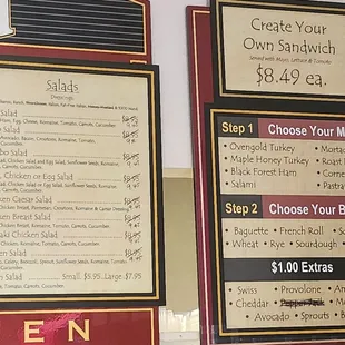 Salads and Create Your Own Sandwich