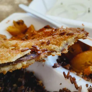 a close up of a plate of food