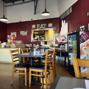 Sometimes you can see the cooks by the kitchen window.