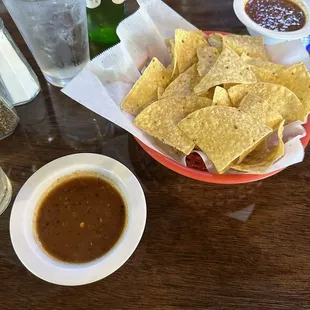 Complimentary chips and salsa